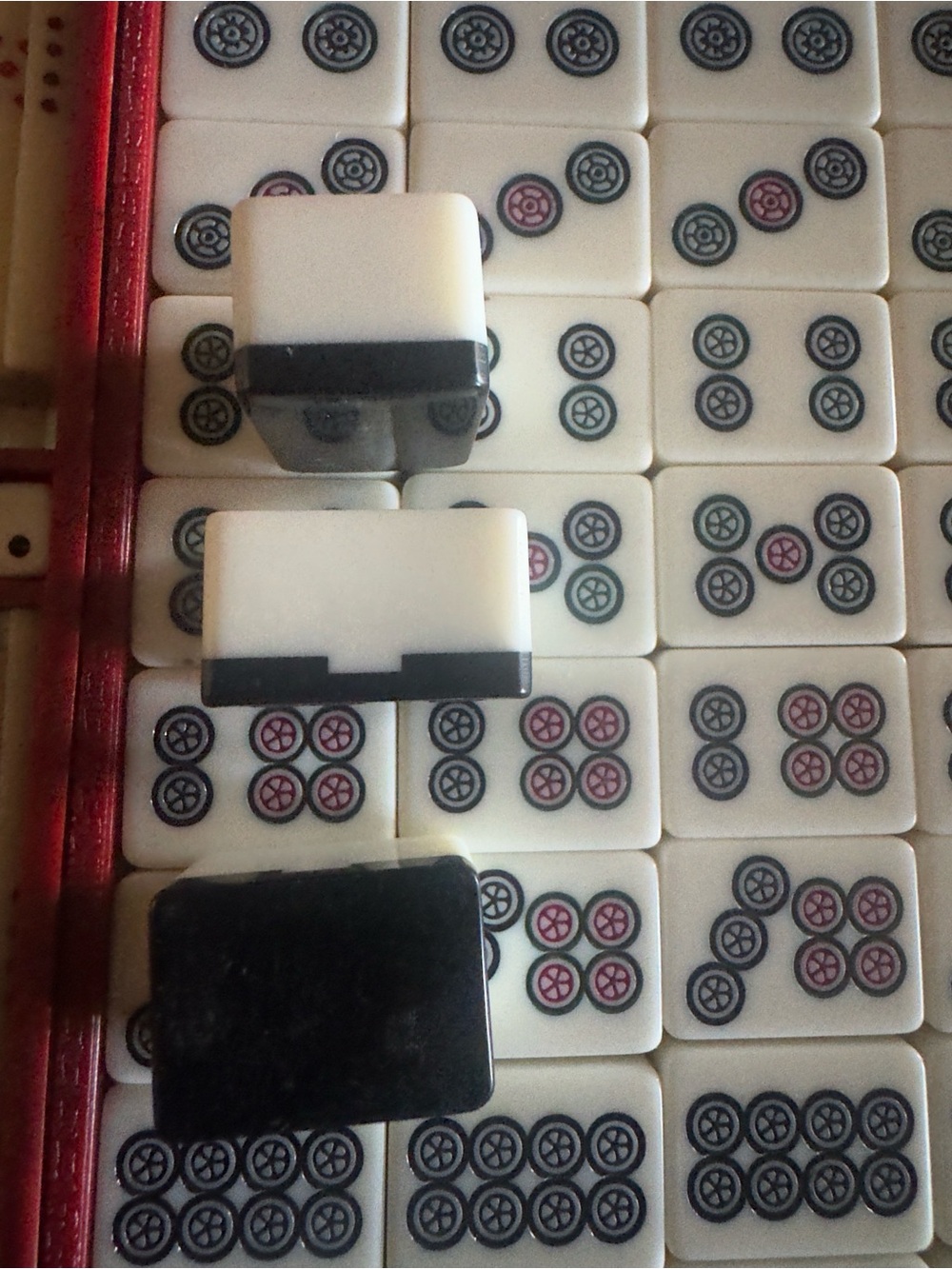 Vintage Mahjong Spare Tiles  (9 Set ) - Black Backs Small Tiles